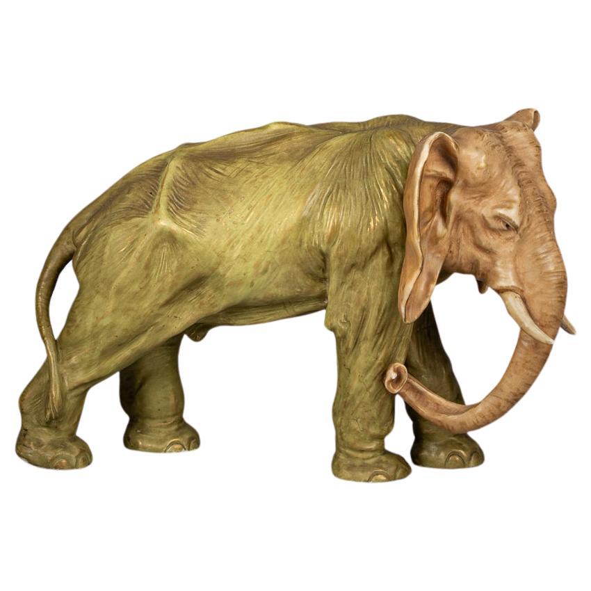 Large Austrian Pottery Elephant, circa 1900 in vendita