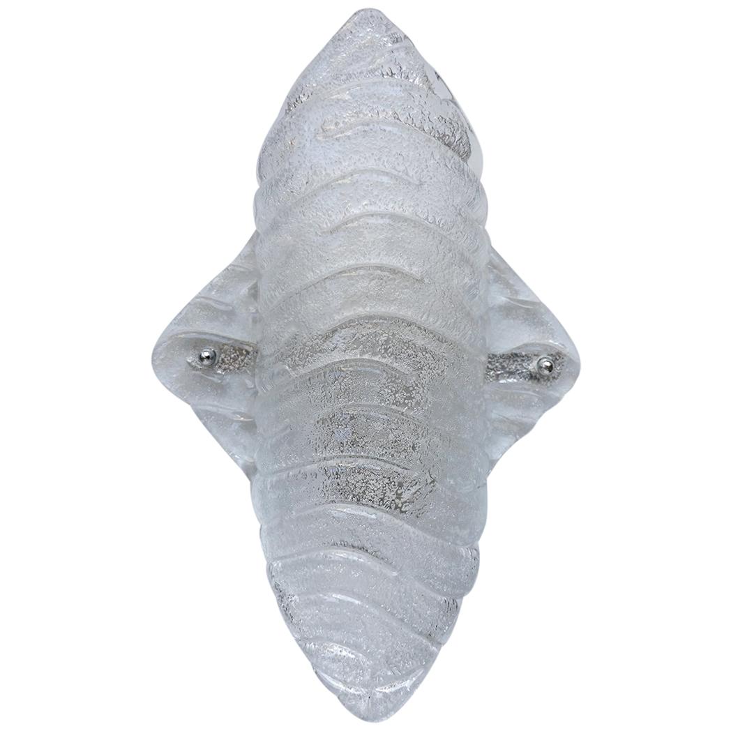 Gran Aplique Austriaco de Cristal Orgánico Hielo Texturado, Años 60 en venta