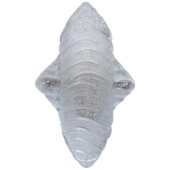 Große österreichische Wandleuchte aus strukturiertem organischem Eisglas, 1960er Jahre
