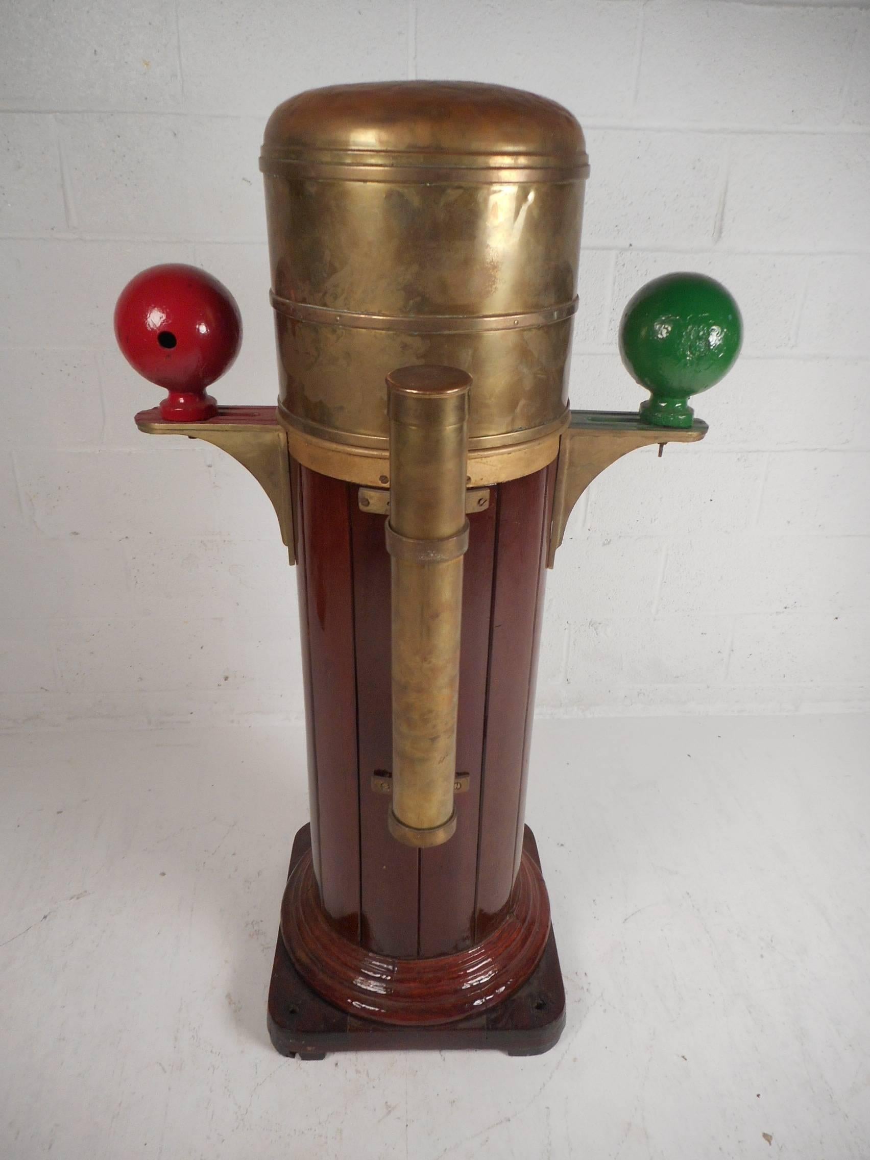 English Large Authentic Brass Ship Binnacle Made in Great Britain