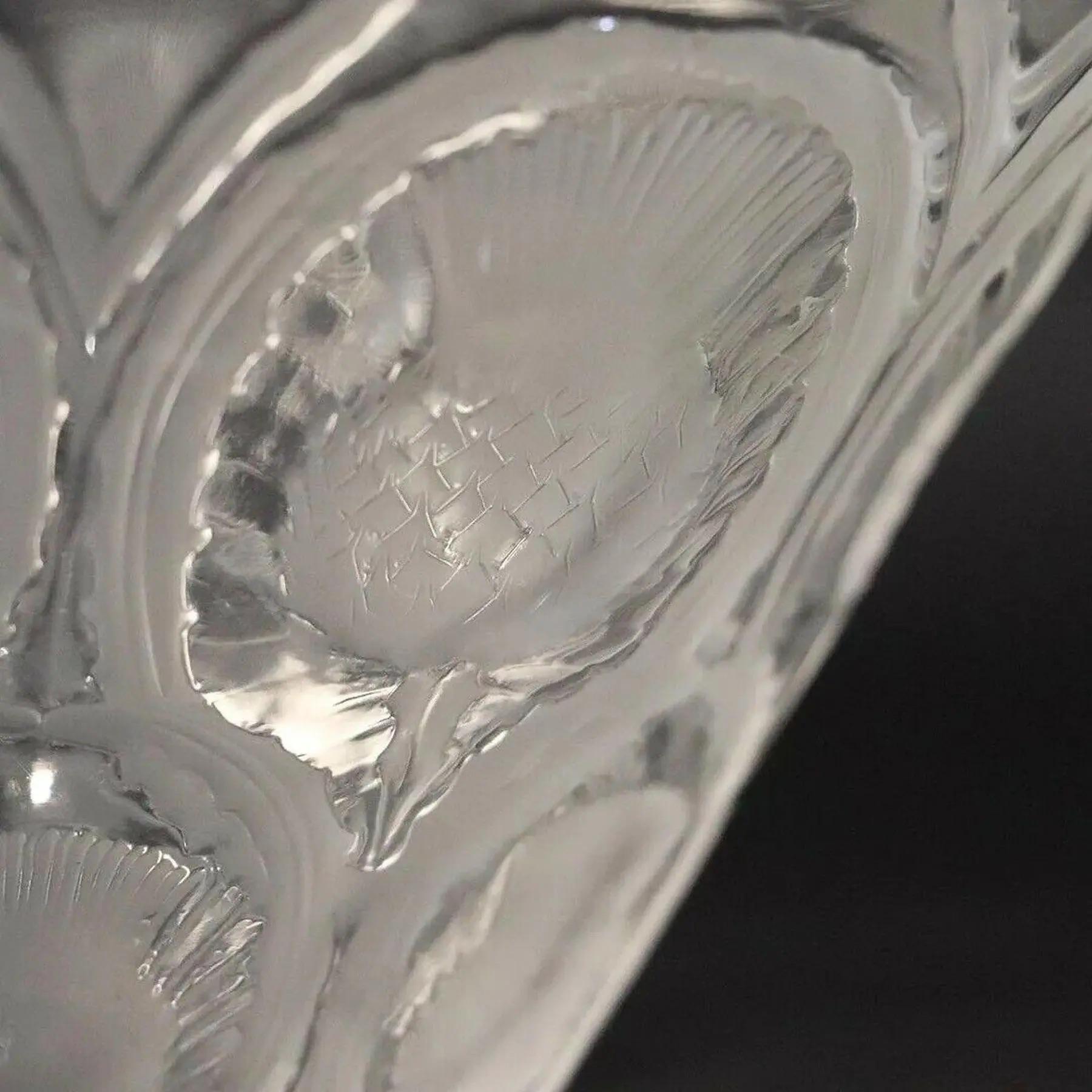 French Large Authentic Lalique Thistle Bowl For Sale