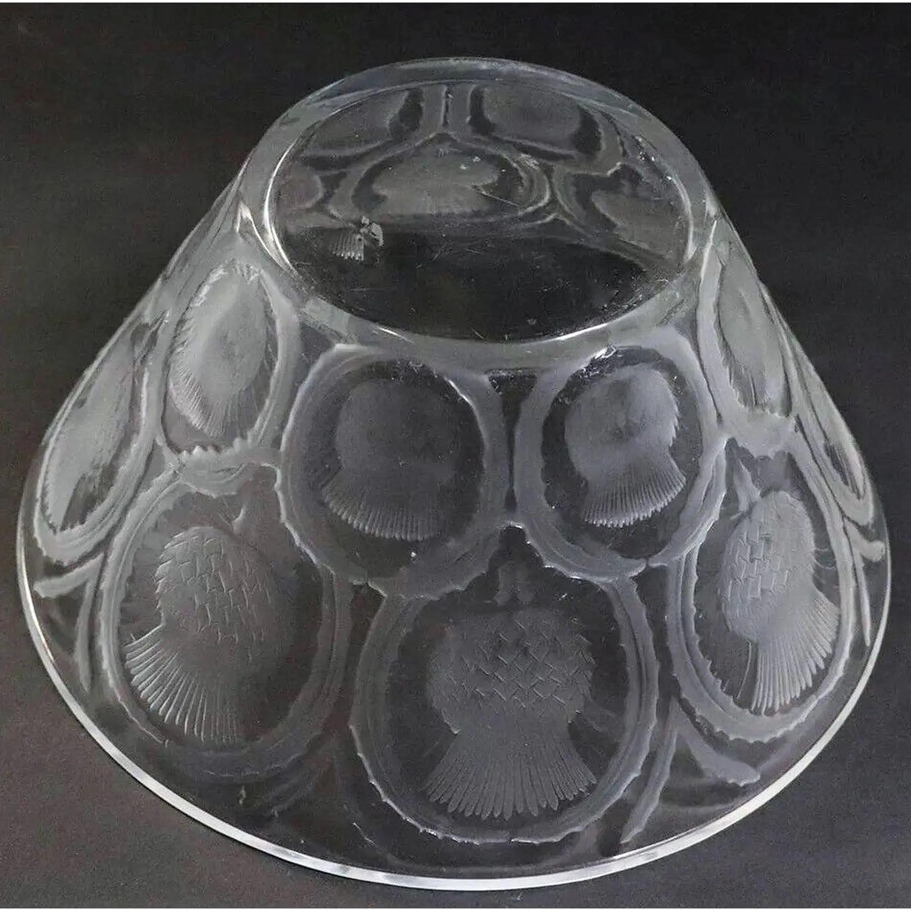 Contemporary Large Authentic Lalique Thistle Bowl For Sale