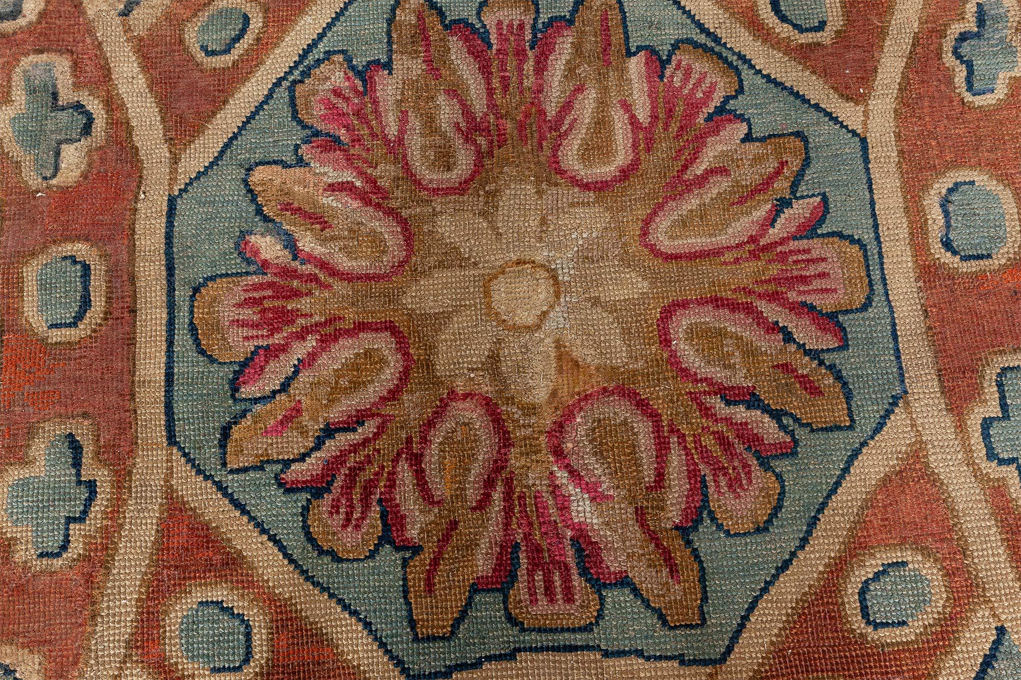 Doris Leslie Blau Grande autentico Savonnerie Bold Tappeto in lana fatto a mano in vendita 7