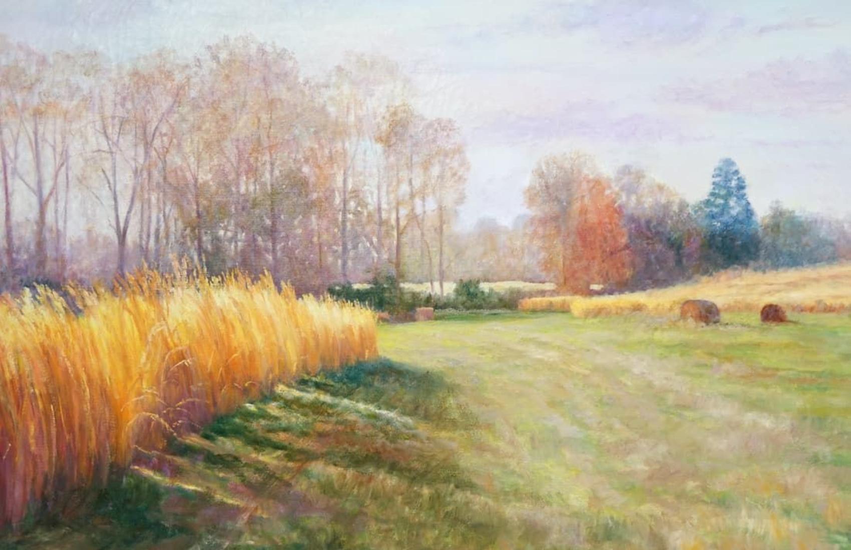 Autumn Field Oil on Canvas Painting by Richardson. Beautiful and vibrant fall colors used in this. 42