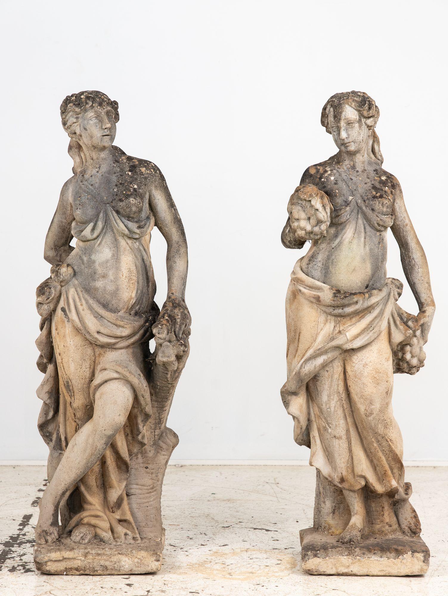 Große Herbstgöttin der Four Seasons Gartenfigur, Italien, Ende 20. im Angebot 7