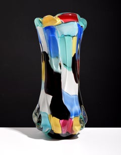 Large A.V.E.M. Color Block Vase, Murano