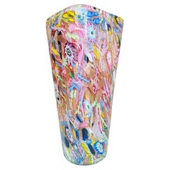 Large AVeM Murano glass multicolor vase circa 1950 "Bizantino".