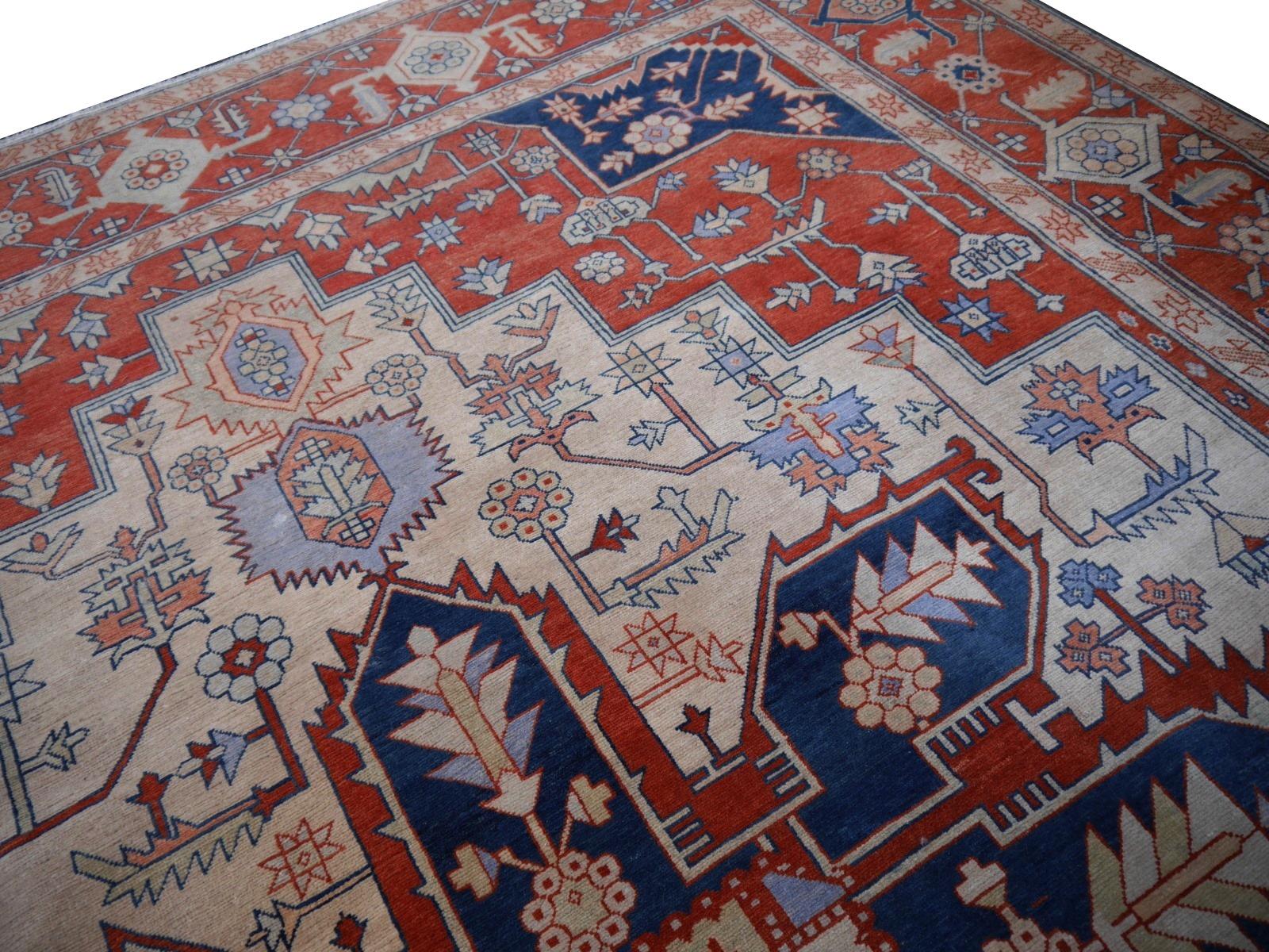 Large Azeri Heriz Rug Oversized Persian Serapi Style Djoharian Collection 3