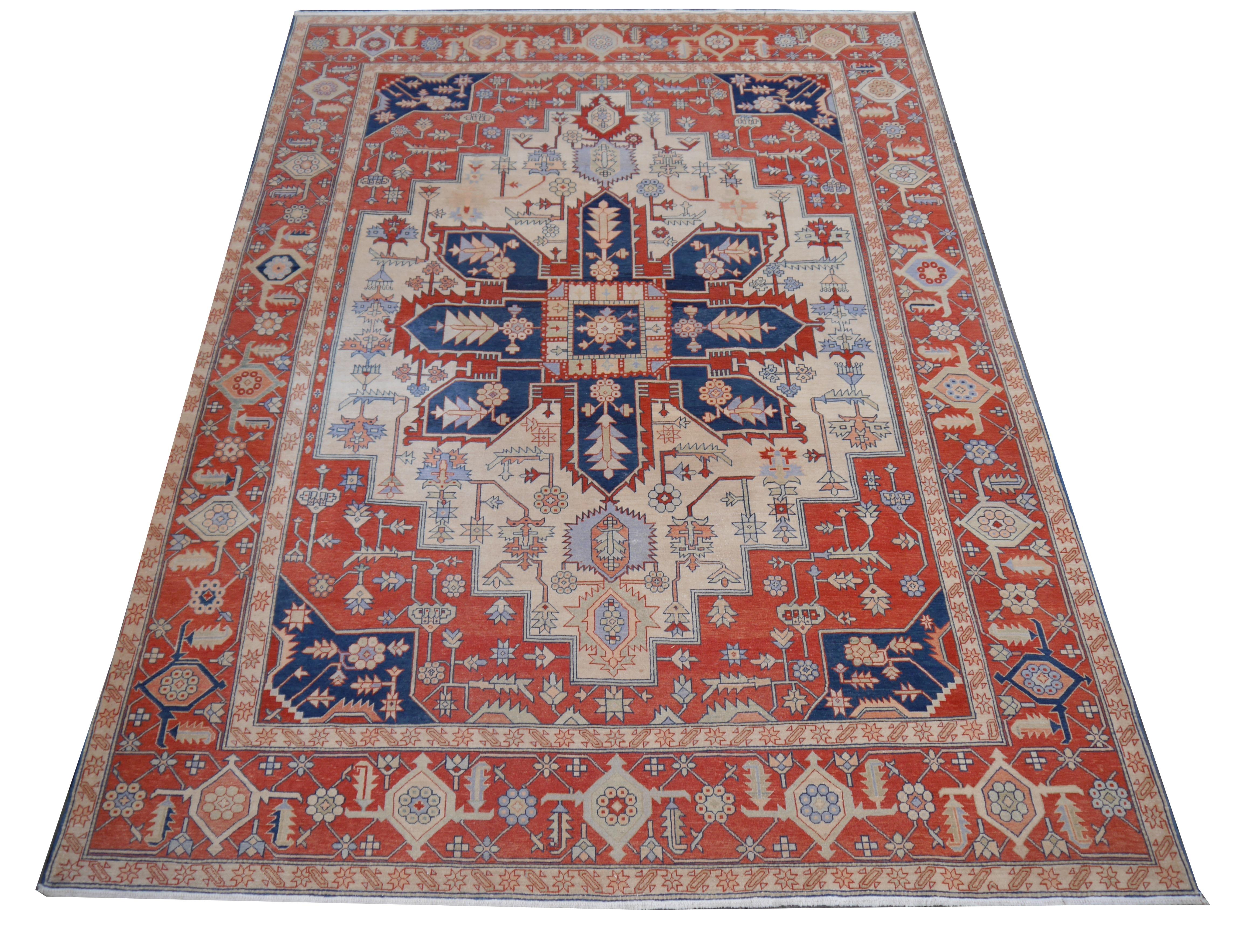 Turkish Azeri Heriz Rug 14 x 11 ft.
A large sized Azeri Heriz Serapi rug. The pile is made of high end quality wool - hand spun, hand dyed with all vegetable dyes and knotted by master weavers. The rug is very dense and heavy, about 65 kg or 142 lb.