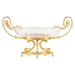 Grande ciotola in cristallo e bronzo dorato Baccarat, XIX secolo, periodo Napoleone III.