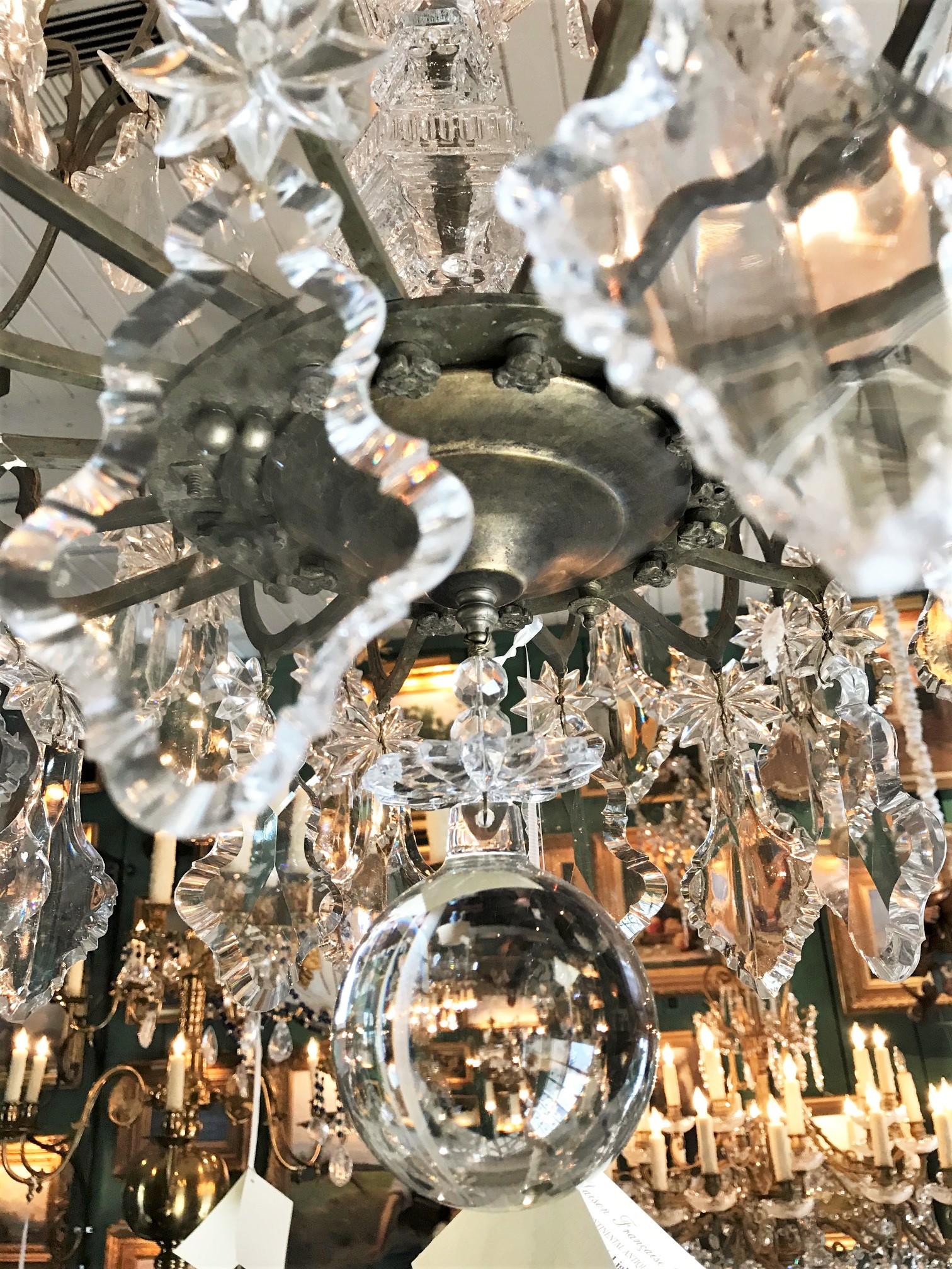 Large Baccarat Crystal Chandelier Dining Ceiling 16 Light Fixture Pendant LA CA For Sale 5
