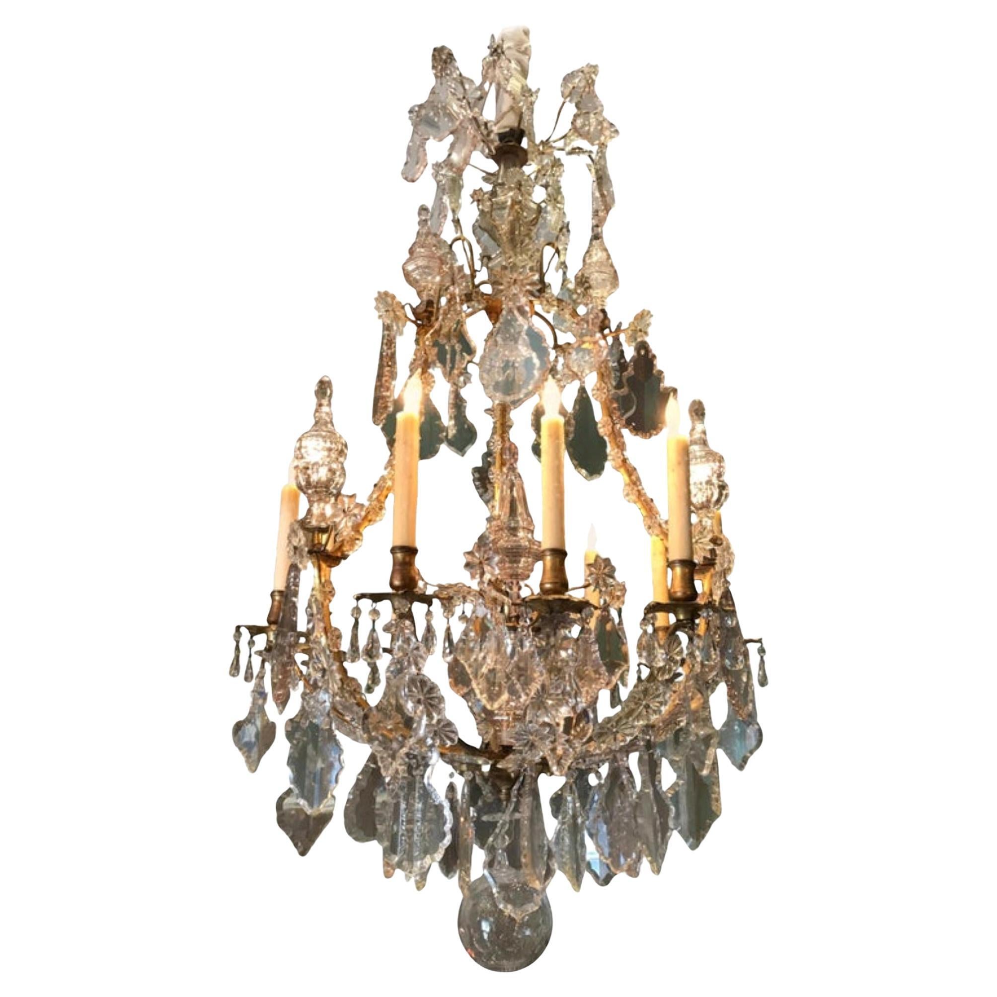 Large Baccarat Crystal Chandelier Dining Entry Ceiling 12 Light Fixture Pendant