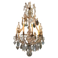 Grand lustre d'entrée de salle à manger à 12 éclairages en cristal Baccarat