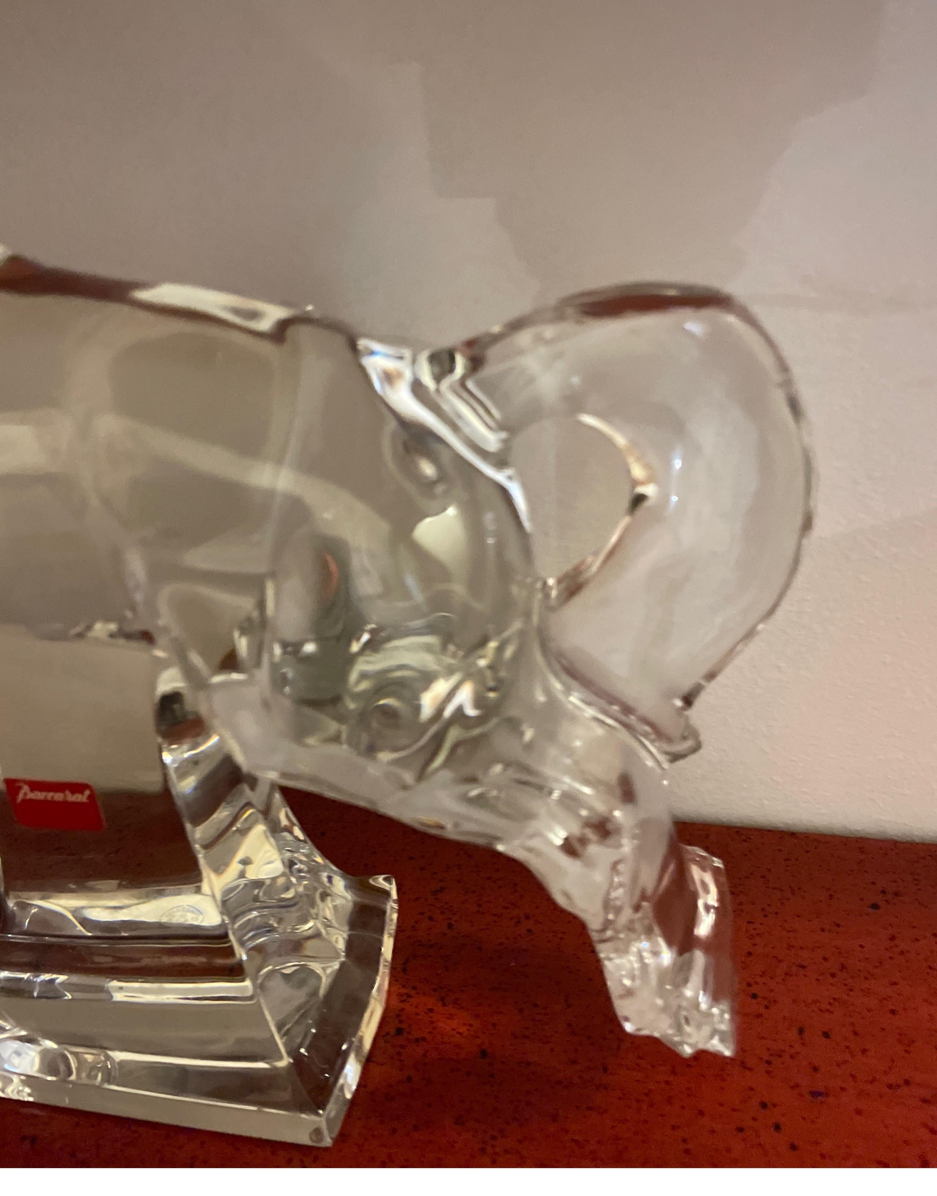 French Large Baccarat Crystal Jumping Horse Sculpture
