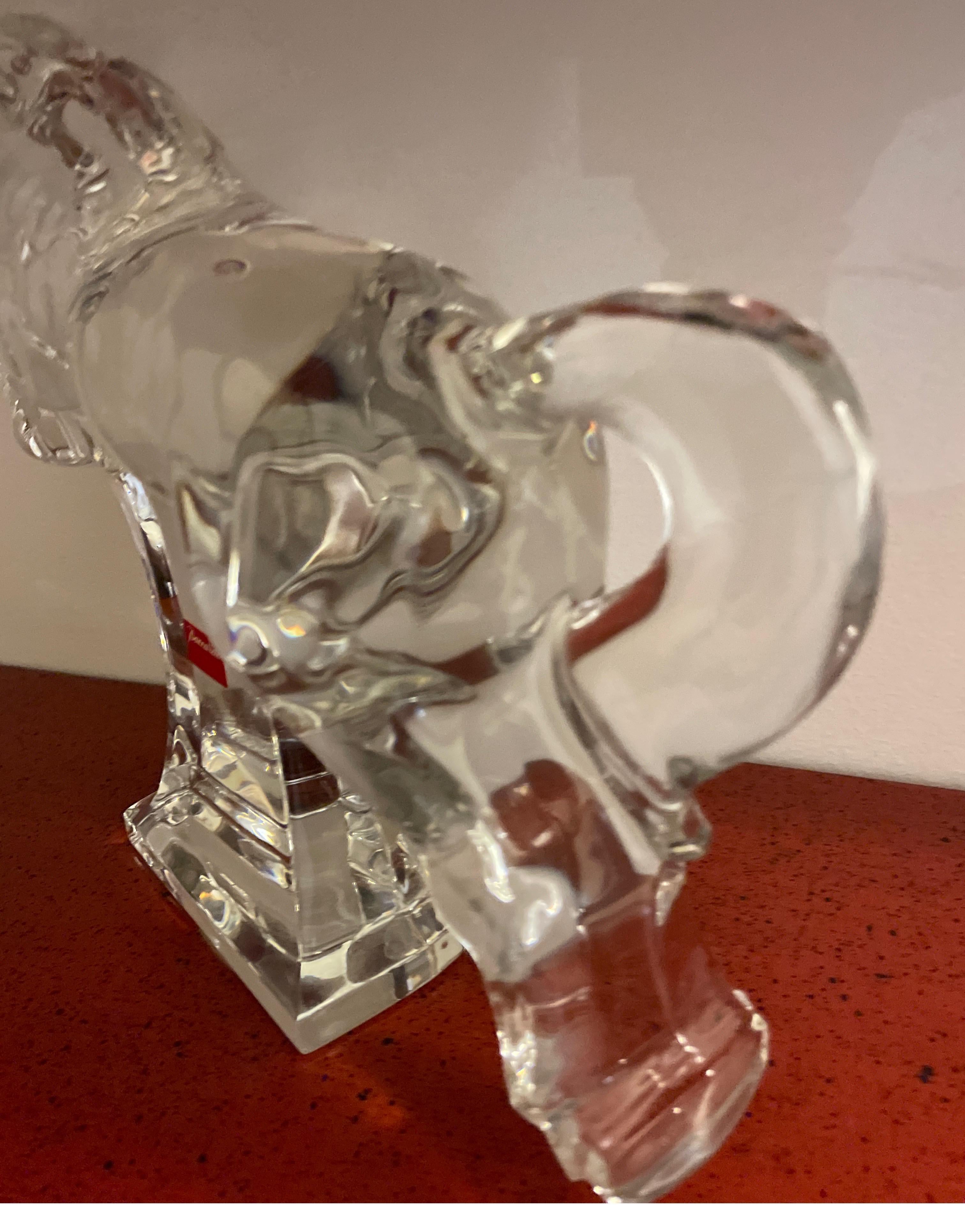 Large Baccarat Crystal Jumping Horse Sculpture In Good Condition In West Palm Beach, FL