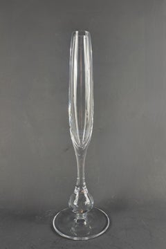 Large Baccarat Crystal Soliflore Vase By Boris Tabacoff, Pavot Model