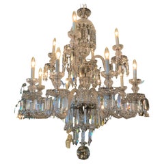 Large Baccarat crystal twelve light chandelier