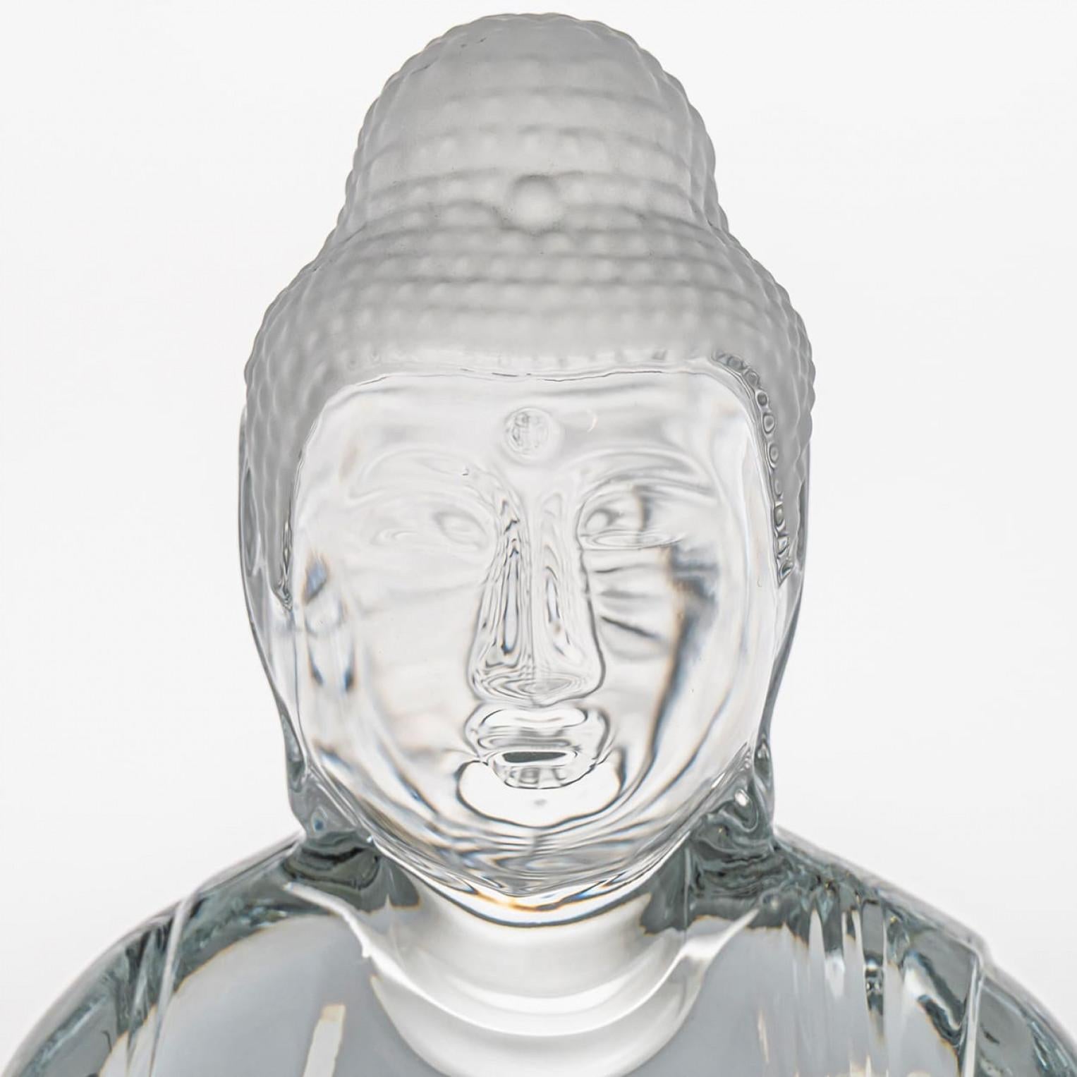 Altro Grande scultura di Buddha in cristallo firmata Baccarat, Francia in vendita
