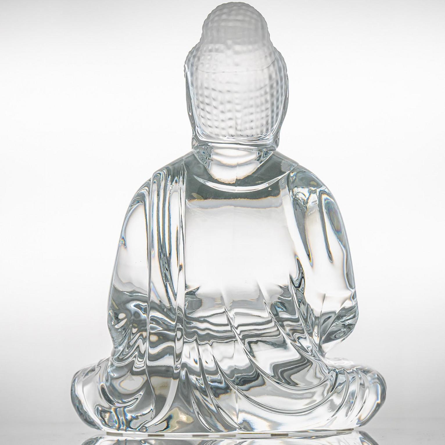 Grande scultura di Buddha in cristallo firmata Baccarat, Francia In condizioni buone in vendita a Rijssen, NL