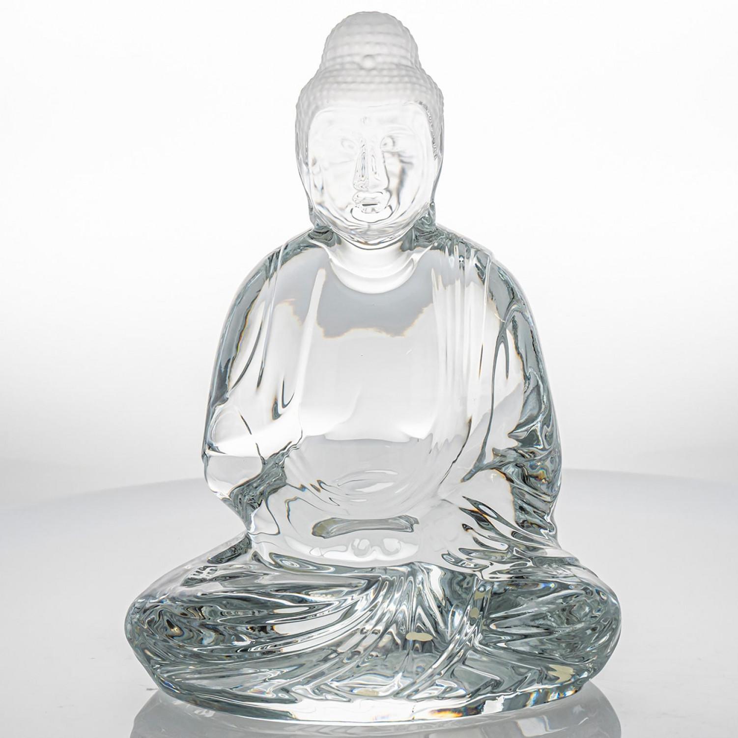 Cristallo Grande scultura di Buddha in cristallo firmata Baccarat, Francia in vendita