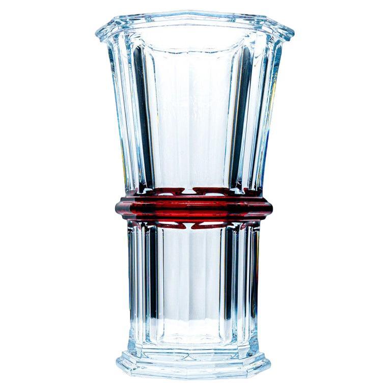 Large Baccarat Vase, Deep Red Crystal,  France