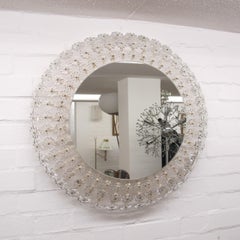 Großer hinterleuchteter Spiegel mit Kristallblumen von Emil Stejnar für Rupert Nikoll, Aus