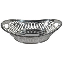 Large Bailey, Banks and Biddle Pierced Sterling Silver Basket Bowl
