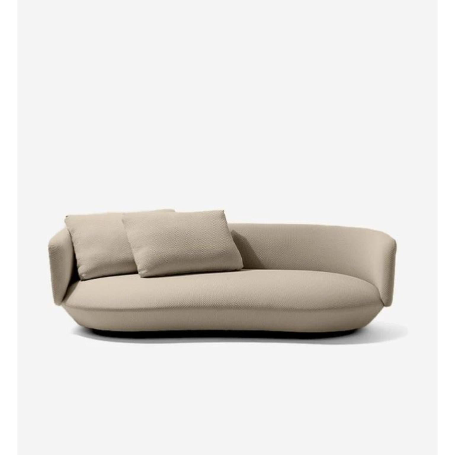 Large Baixo Sofa by Wentz
Dimensions: D 115 x W 300 x H 58 cm
Materials: Wood, Upholstery.
4 cushions included

The Baixo sofa proposes a different way of sitting. An invitation to casual comfort, closer to the ground. The organic structure is