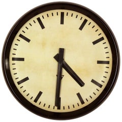 Retro Large Bakelite Railway Clock from Pragotron, 1950s
