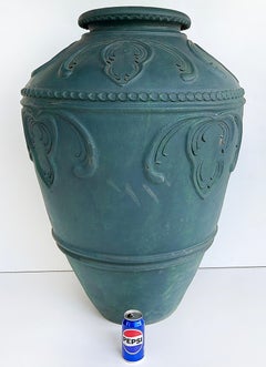Large Balinese Teal "Maja" Statement Terracotta Planter Urn