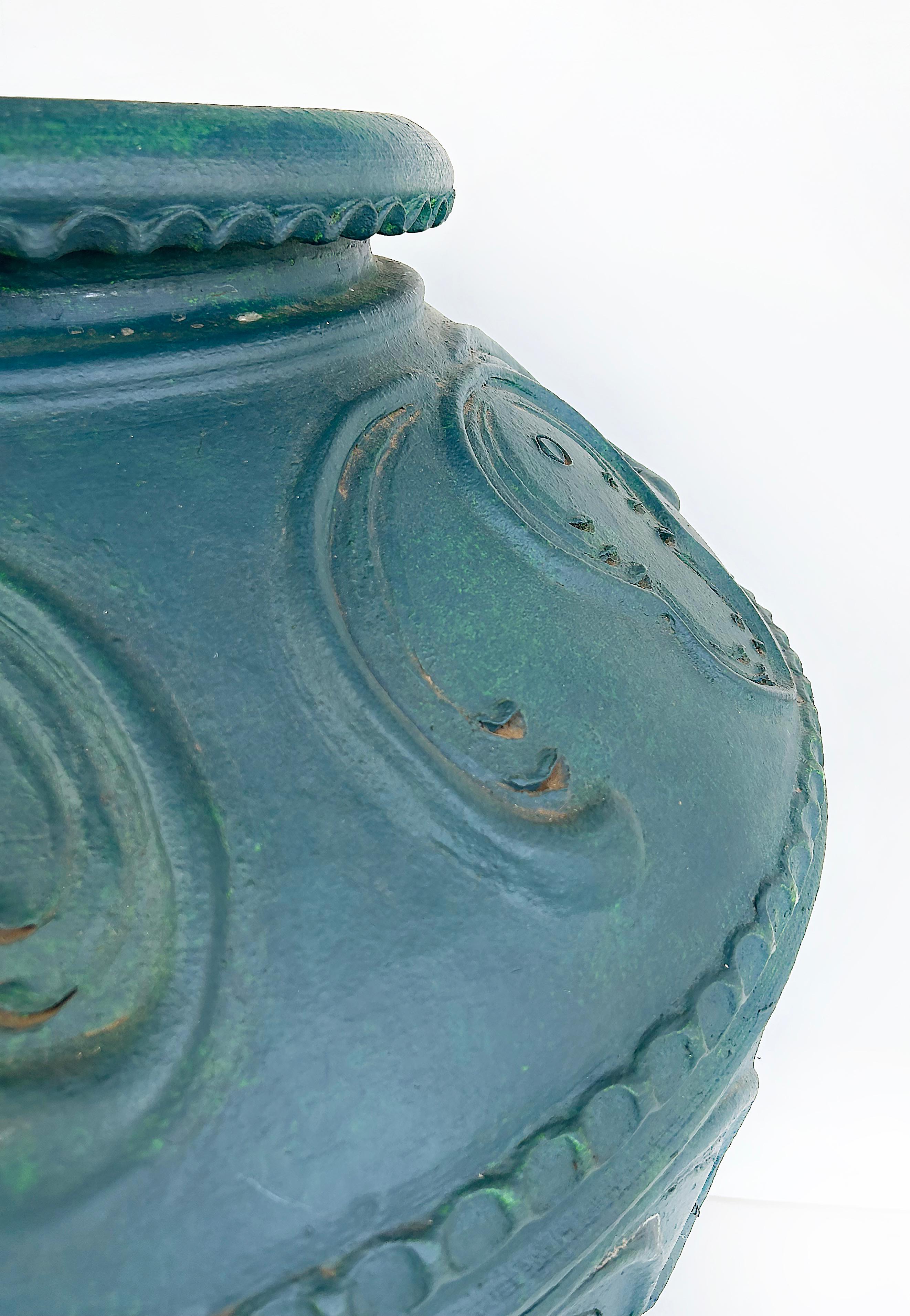 Calco Urna in terracotta di grandi dimensioni Balinese Teal 