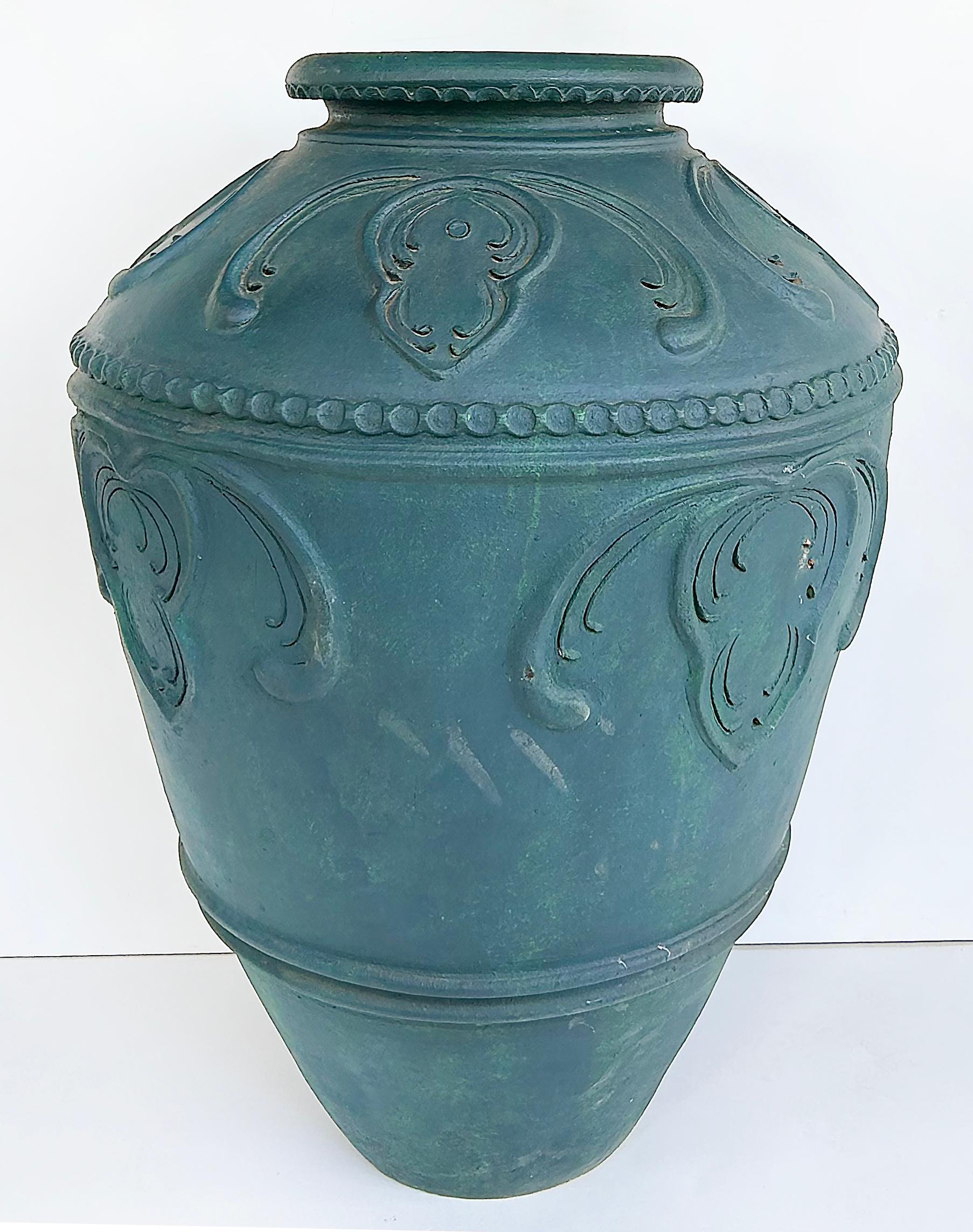 Urna in terracotta di grandi dimensioni Balinese Teal 