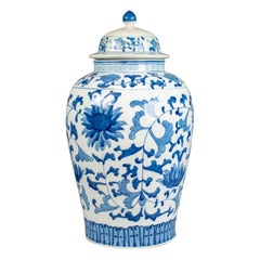 Large Baluster Vase and Cover, Blue & White, Chinese, Ceramic, Urn, 20th Century