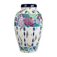 Große Baluster-Vase, tschechoslowakische Amphora-Keramik, Mitte 20.