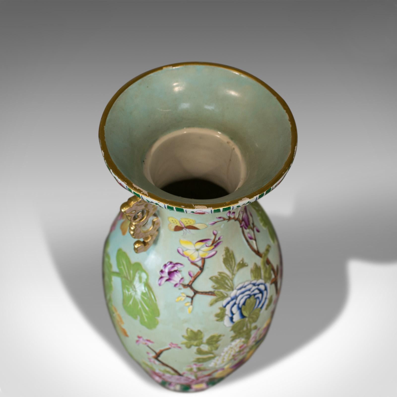 Baluster Vase, Oriental, Ceramic, Urn, Floral, Foliate Decoration 20th Century  In Good Condition In Hele, Devon, GB