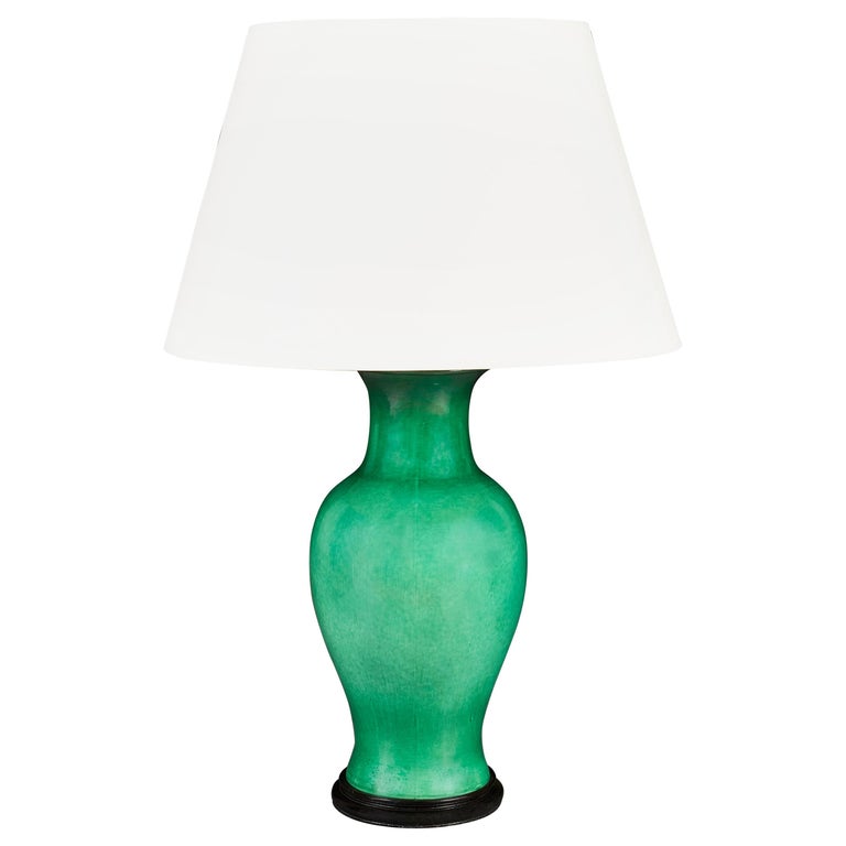 Apple Green Glaze As A Table Lamp, Apple Green Table Lamp