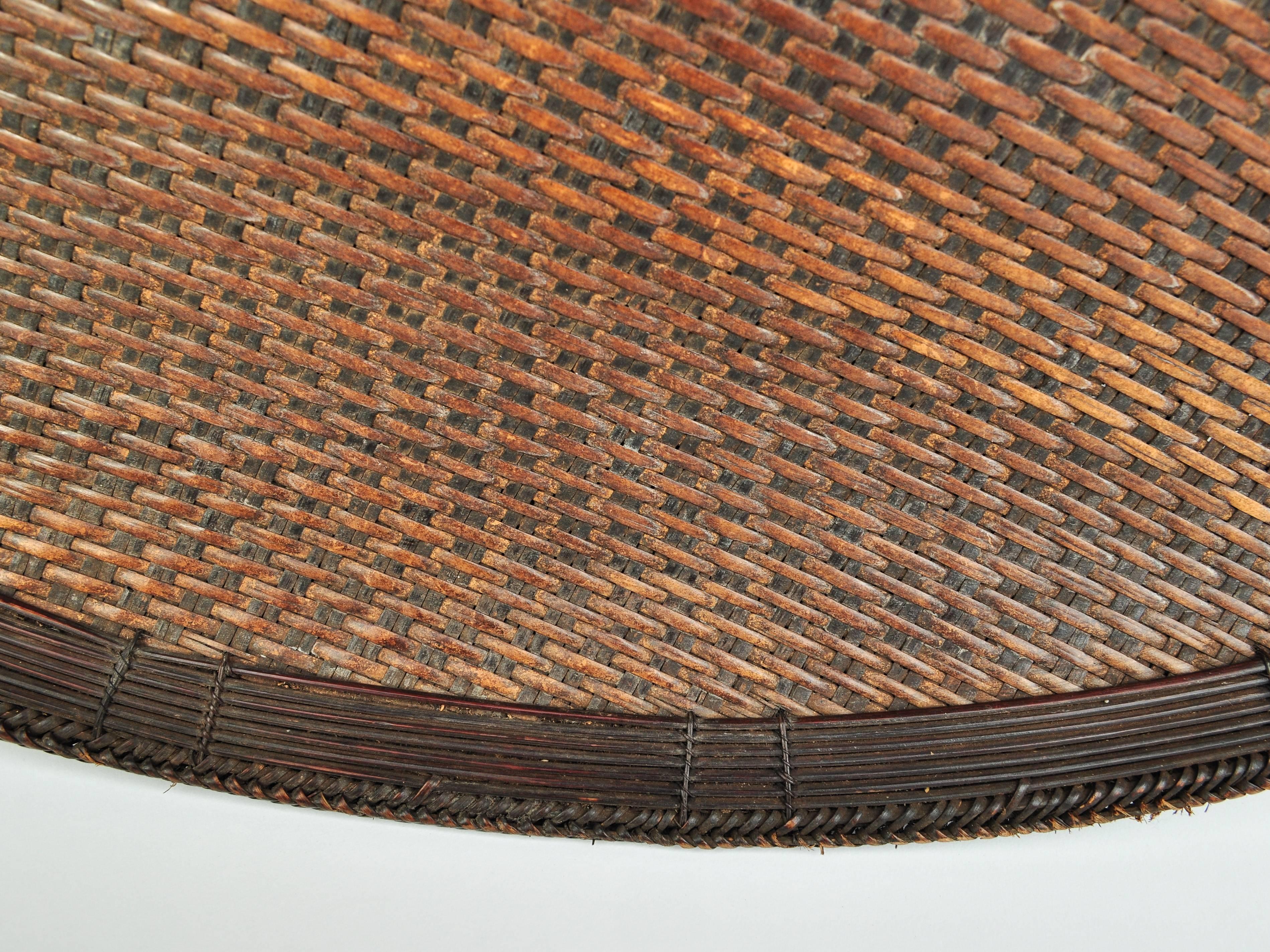 Large Bamboo and Rattan Basket Table or Tray, Laos, Mid-Late 20th Century 1