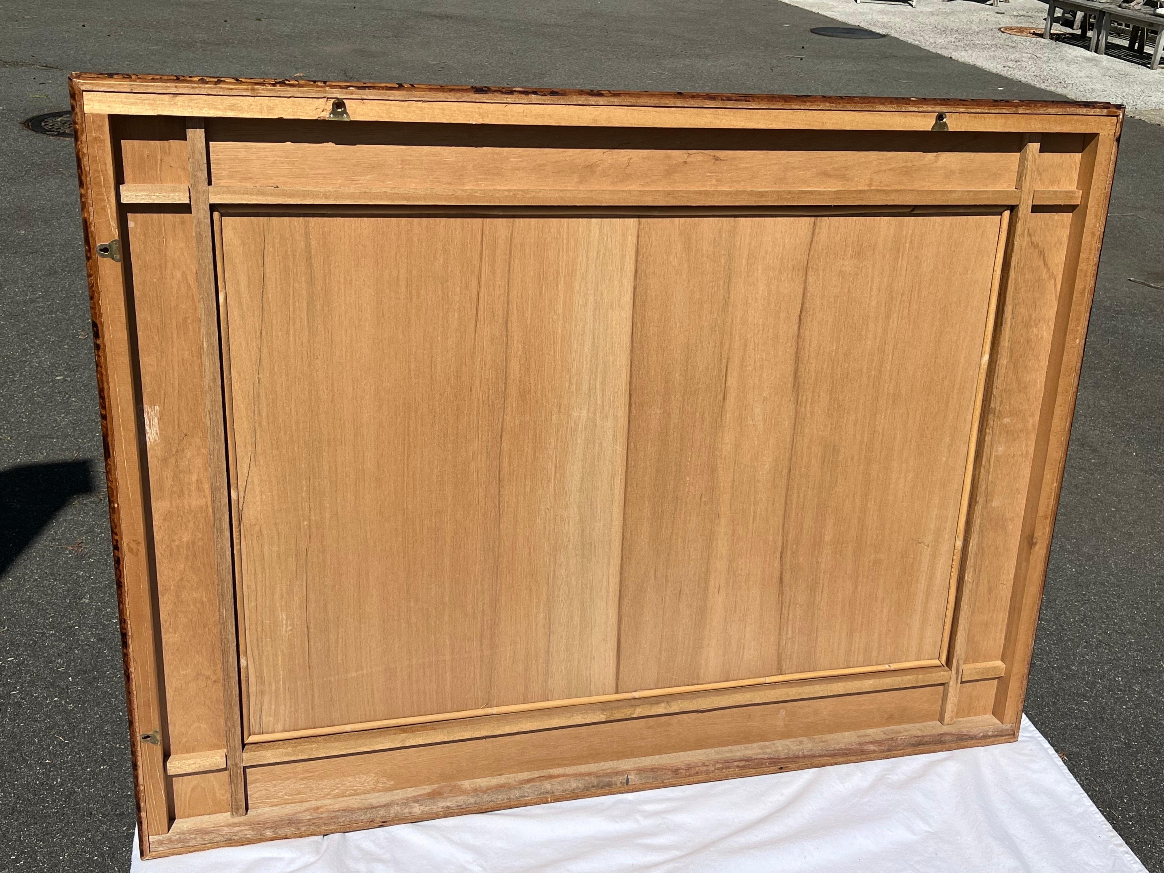 Large Bamboo and Rattan Coastal Beveled Mirror For Sale 14