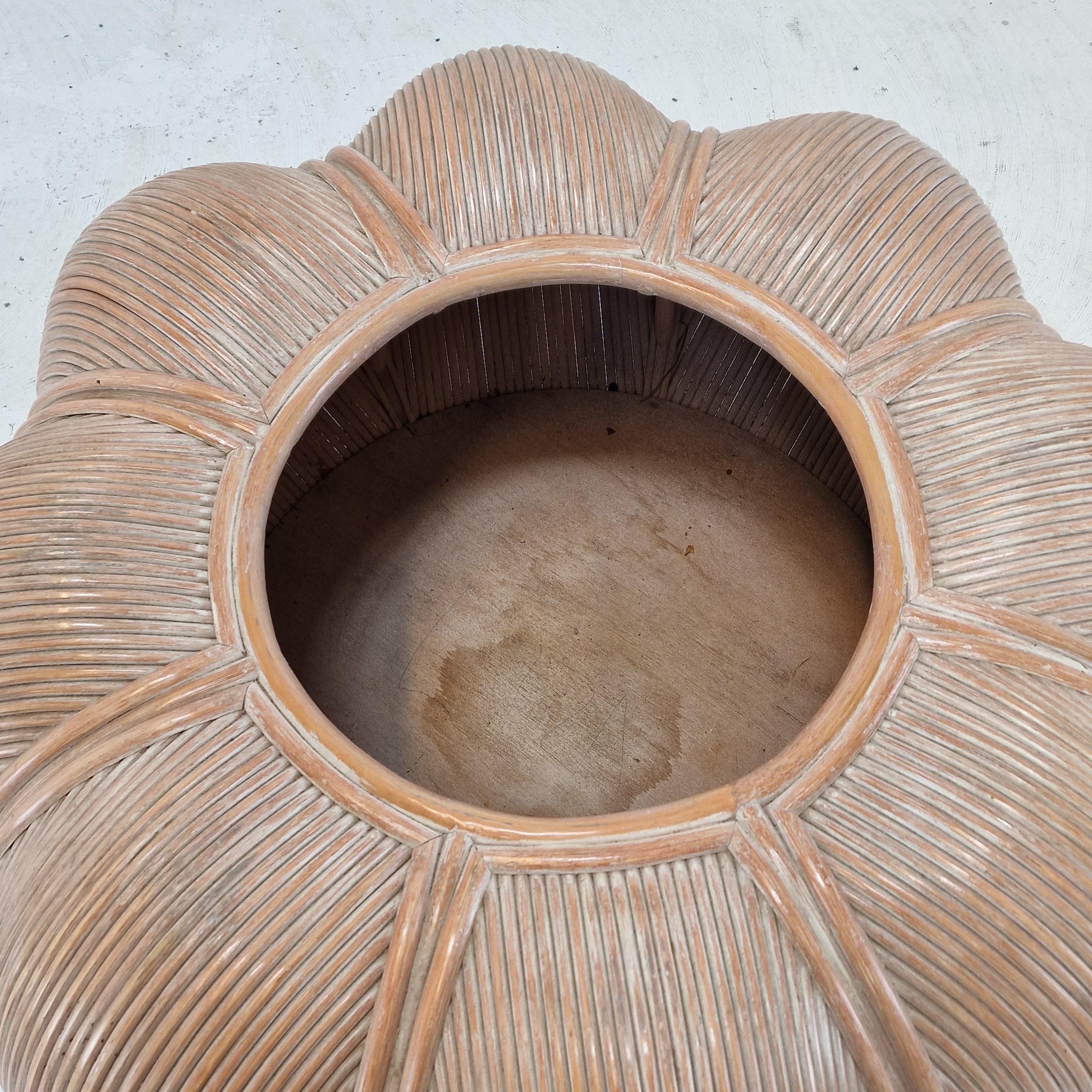 Large Bamboo and Rattan Flowerpot or Planter, France 1970's For Sale 3