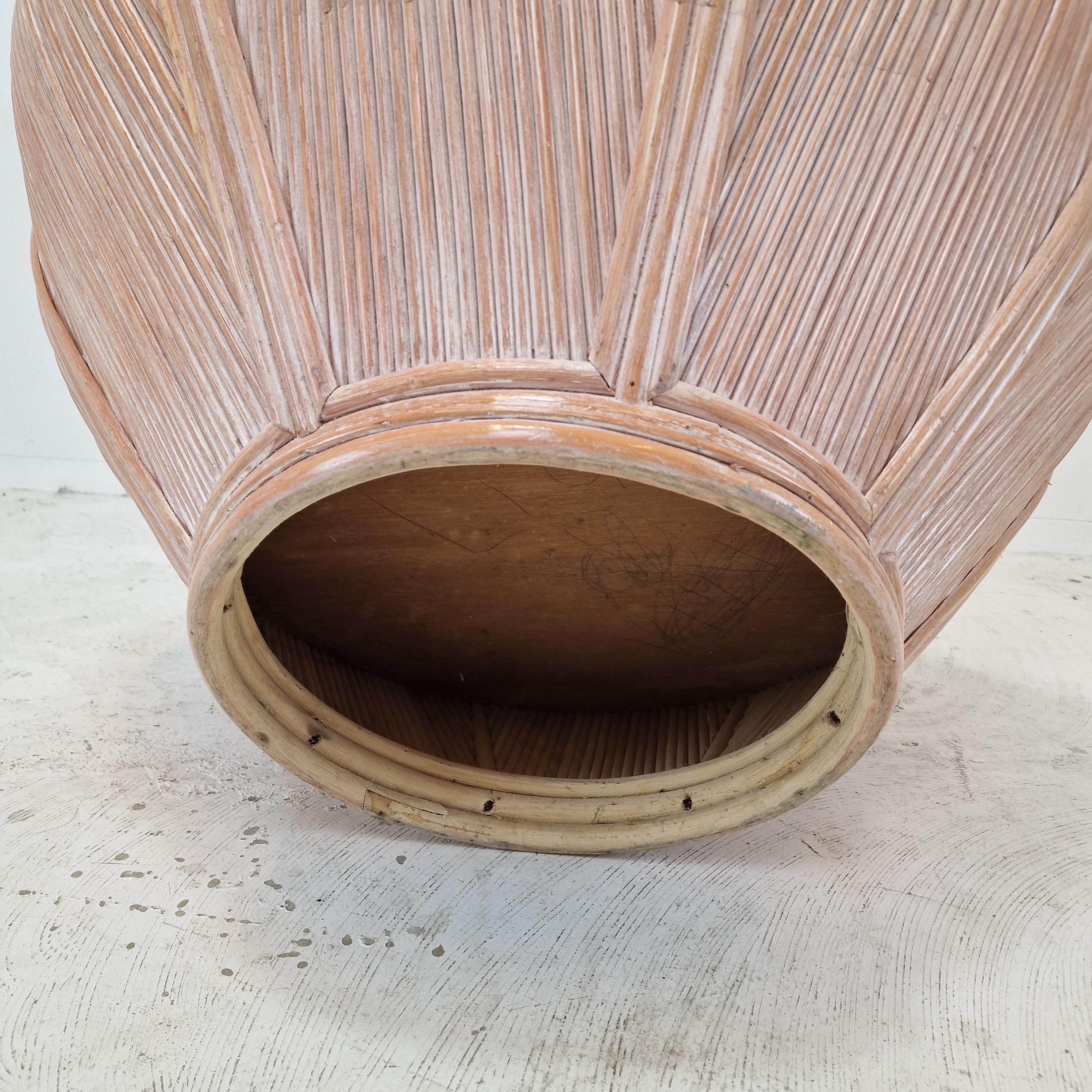 Large Bamboo and Rattan Flowerpot or Planter, France 1970's For Sale 6