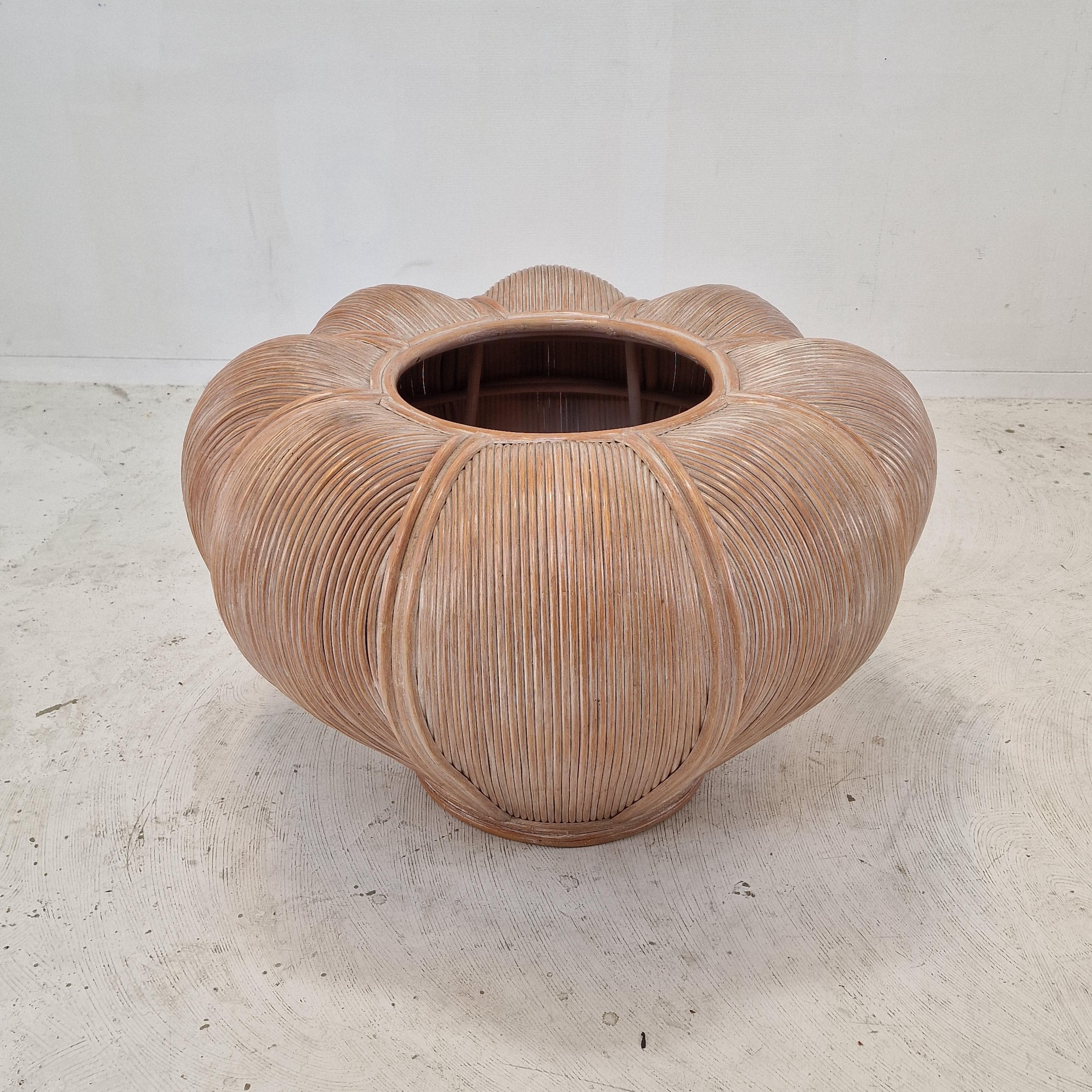 Large Bamboo and Rattan Flowerpot or Planter, France 1970's For Sale 1