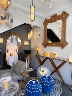 Large Bamboo and Rattan Mirror by Vivai Del Sud. Italy, 1970s