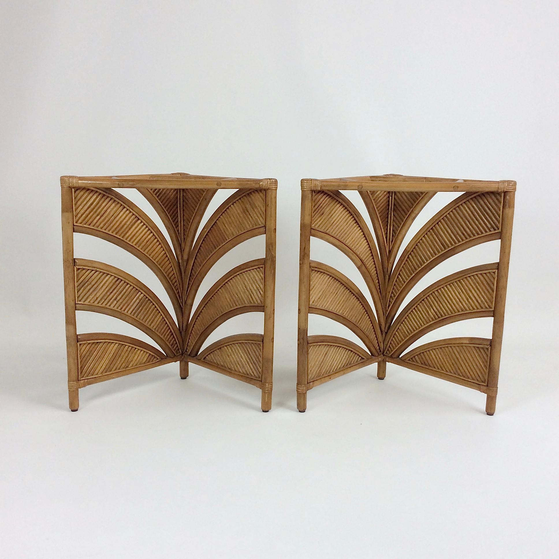 Large Bamboo and Travertine Console, circa 1970, Italy 10