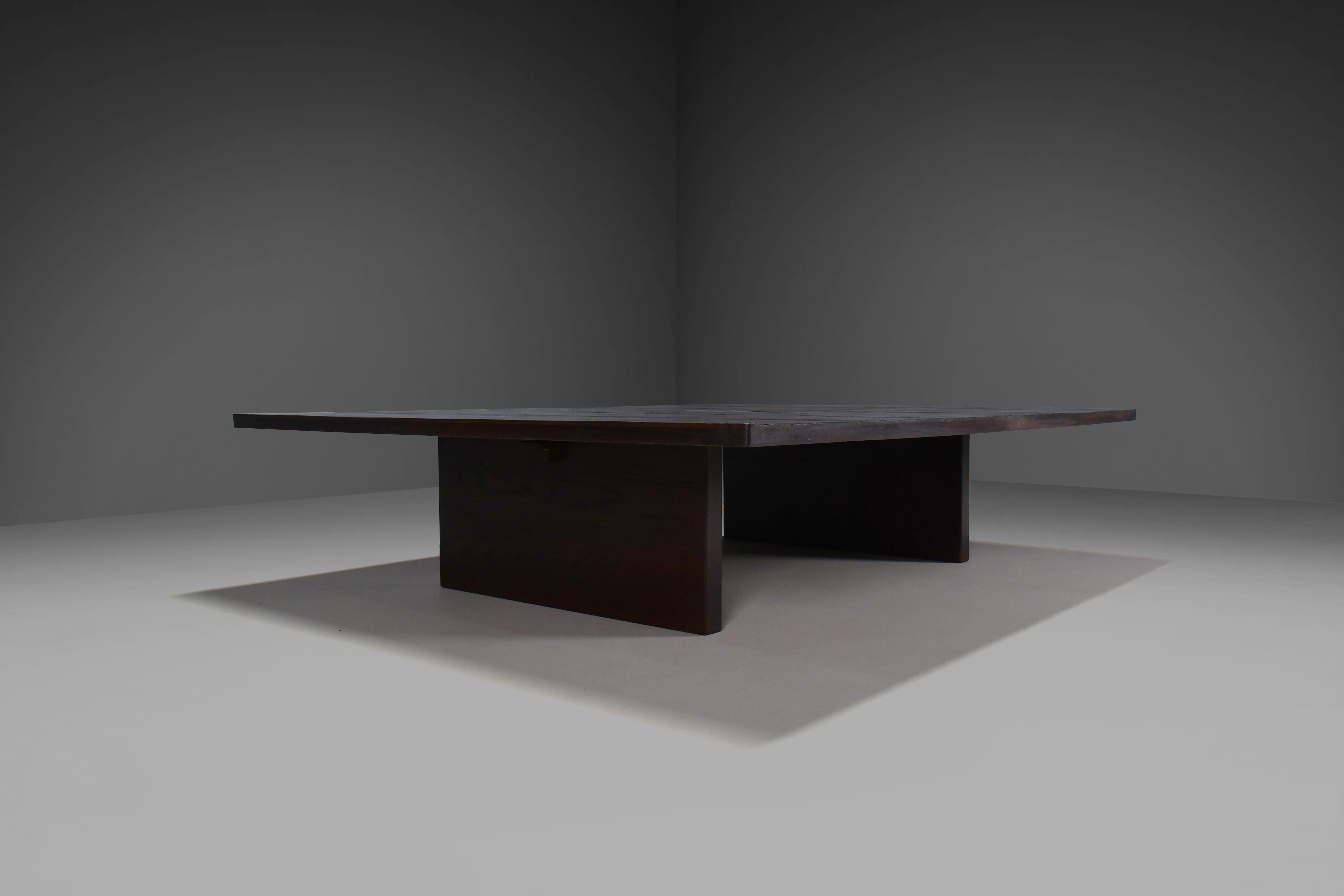 Large Bamboo and Wenge Coffee Table by Axel Vervoordt, Belgium In Excellent Condition In Echt, NL