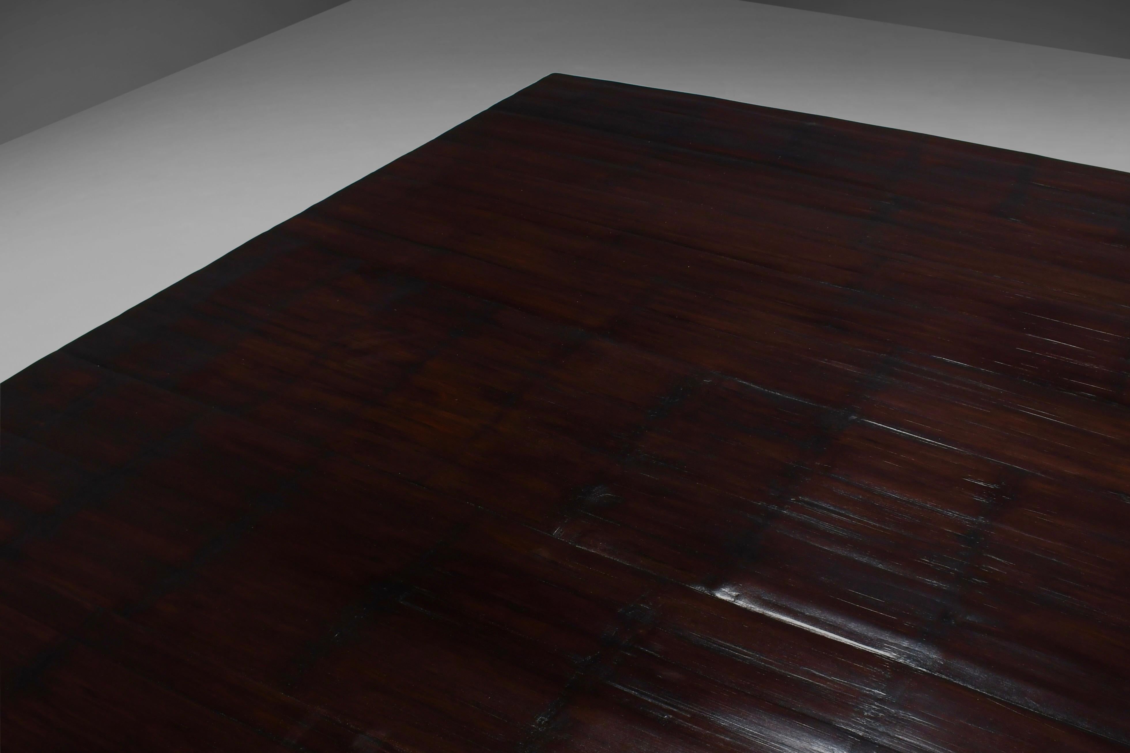 20th Century Large Bamboo and Wenge Coffee Table by Axel Vervoordt, Belgium
