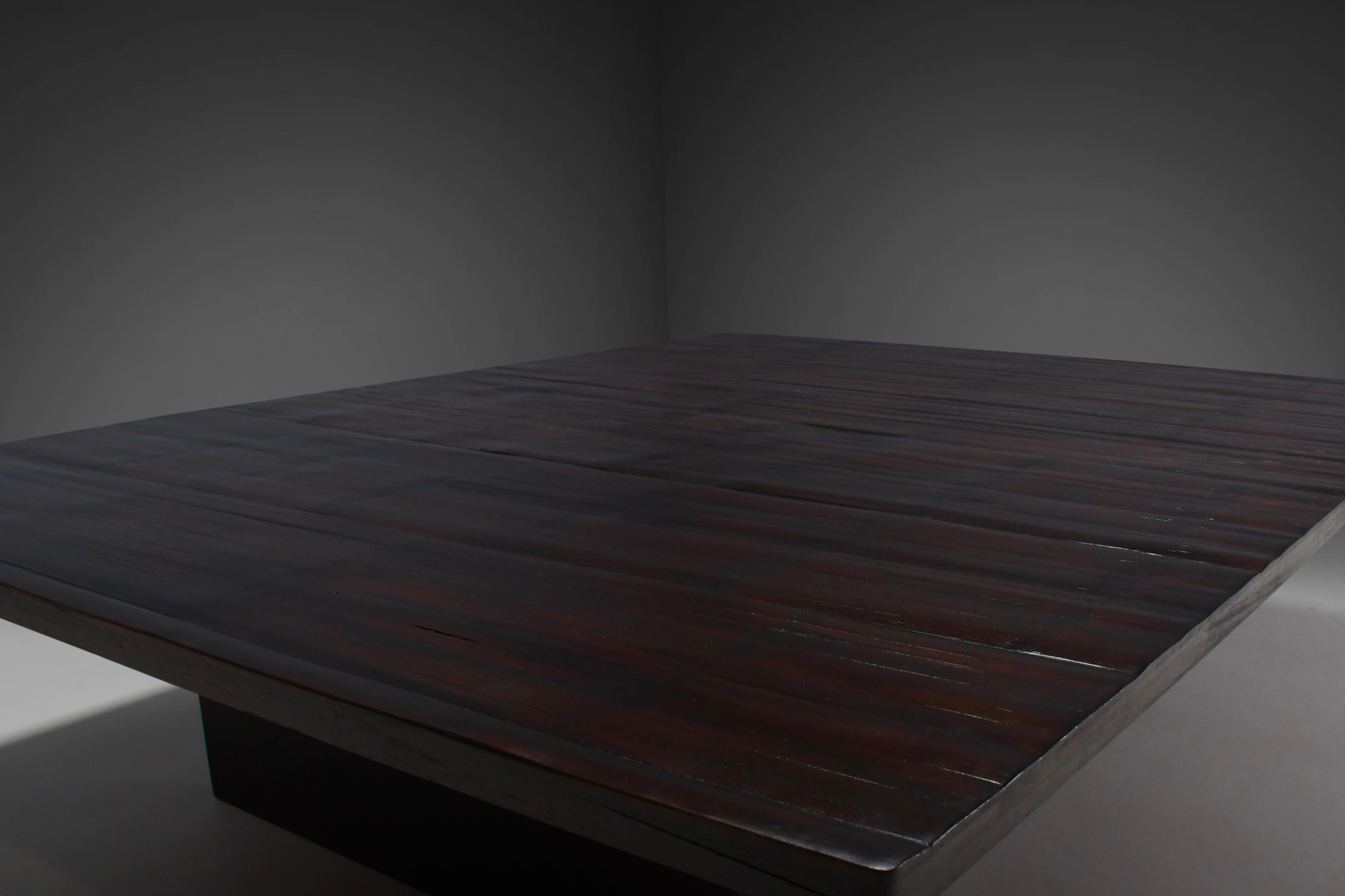 Large Bamboo and Wenge Coffee Table by Axel Vervoordt, Belgium 1