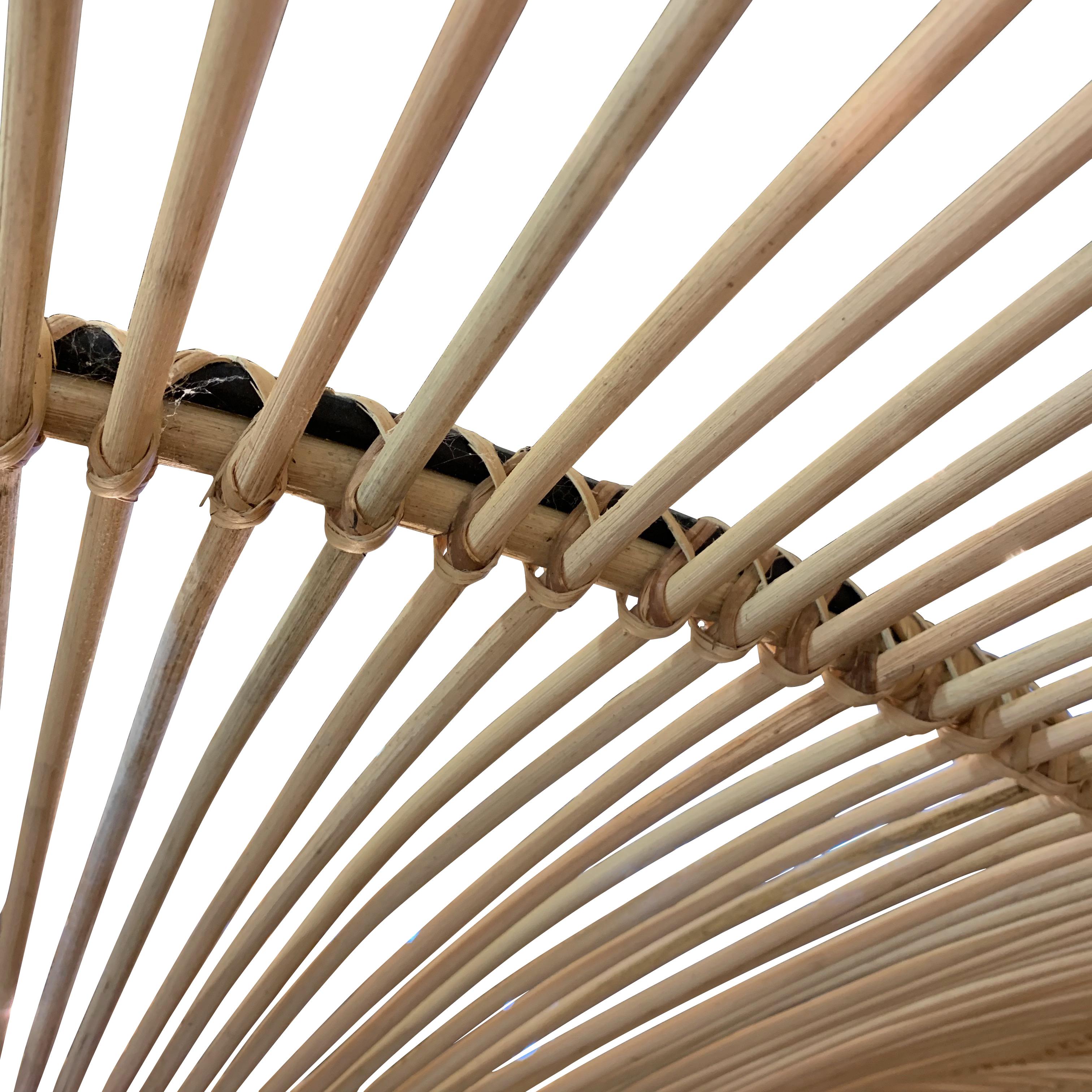 Indonesian Medium Bamboo Umbrella Shaped Chandelier, Indonesia, Contemporary
