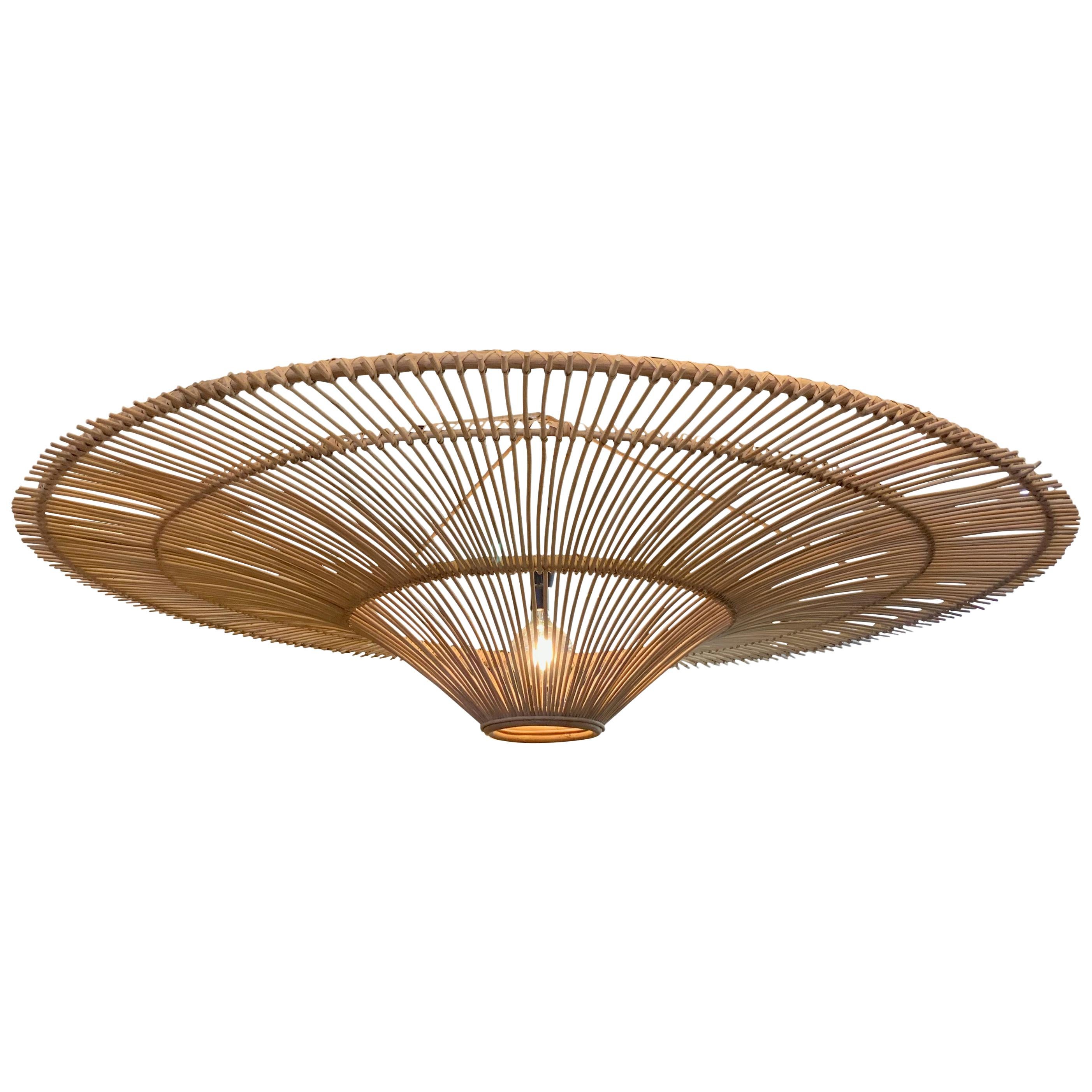 Large Umbrella Shaped Bamboo Chandelier, Indonesia, Contemporary