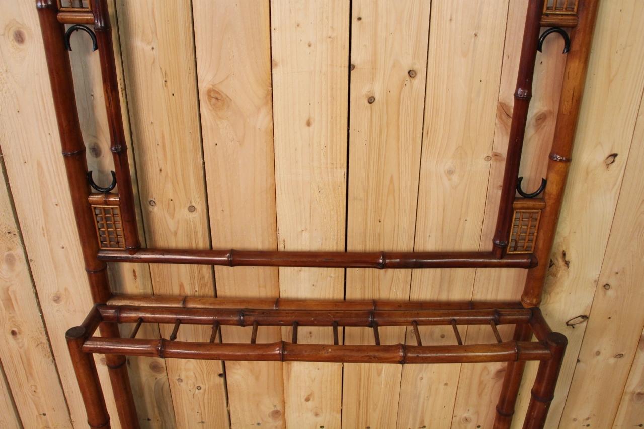 Grand porte-manteau en bambou Fin du 19e siècle Bon état - En vente à Charmes, FR