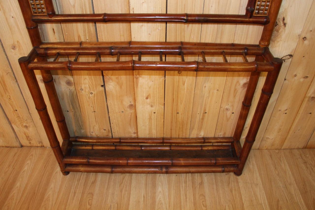 XIXe siècle Grand porte-manteau en bambou Fin du 19e siècle en vente